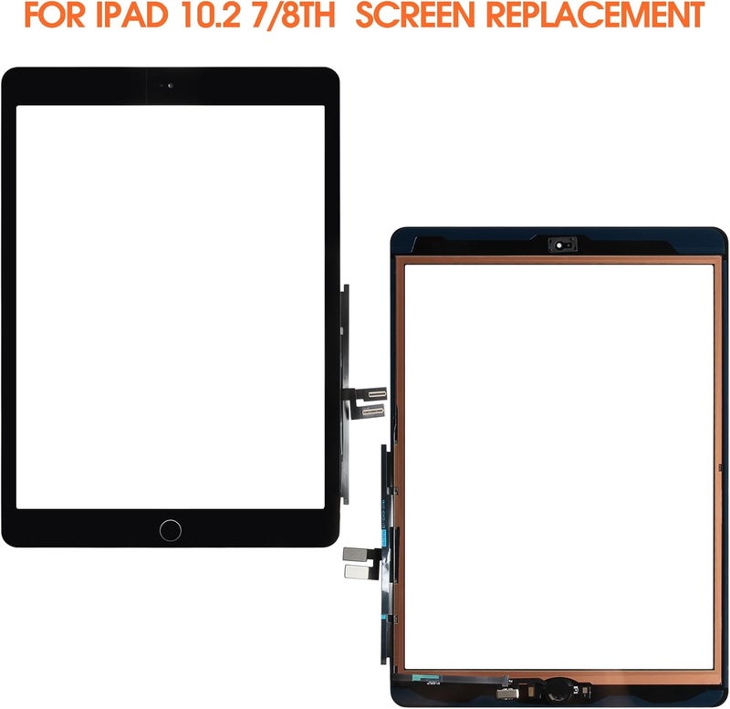 AGCUT for iPad 7th/8th Generation Screen Replacement for iPad 10.2 A2270 A2428 A2197 A2200 Screen Replacement for iPad 8 Digitizer Touch Glass Sensor Black+Home Button+Installation Video - Image 2
